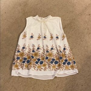 Anthropologie Harlyn sleeveless blouse floral smal